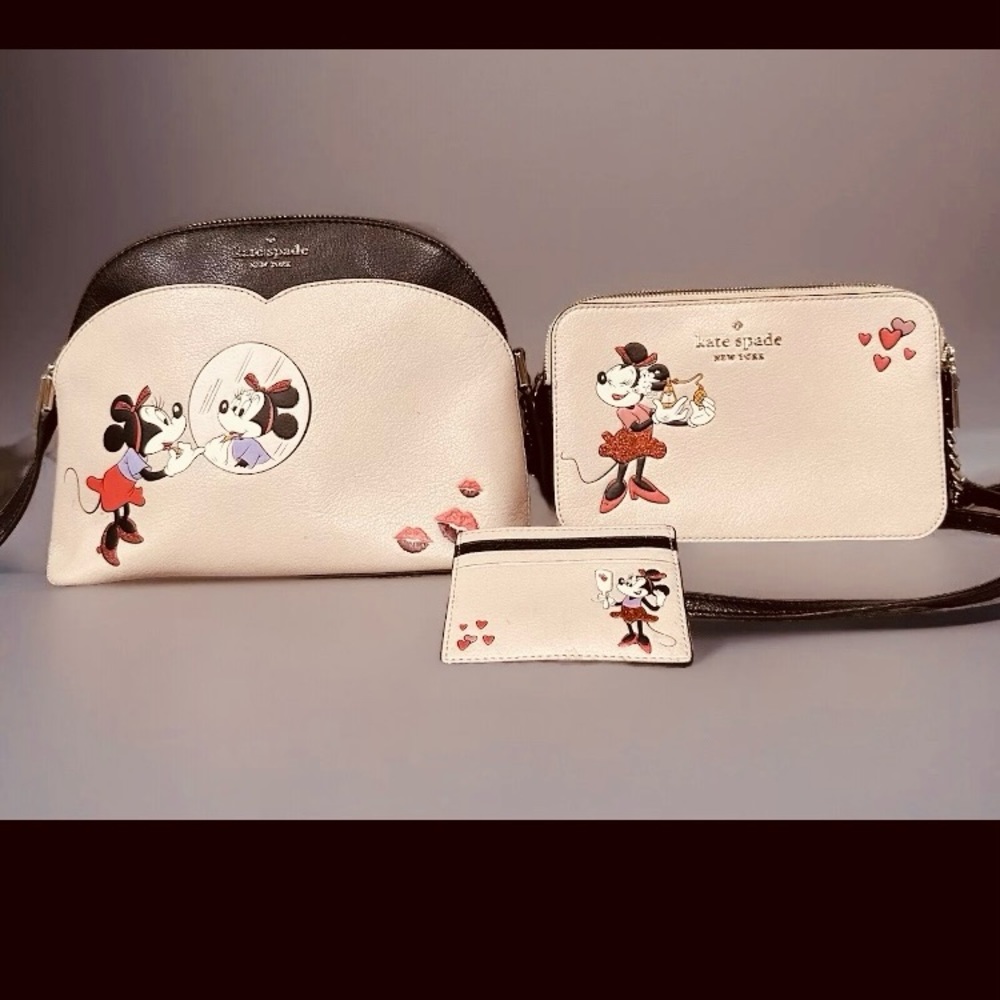 Kate Spade Cream and Black Minnie Mouse Bag Set SOLD
